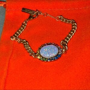 KURT GEIGER BRAND NEW TAGS Gold-Tone Rainbow Opal Oval Chain Bracelet